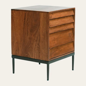 Table de chevet Nora -bois massif de mangue-couleur noyer 40 x 54 x 38 cm