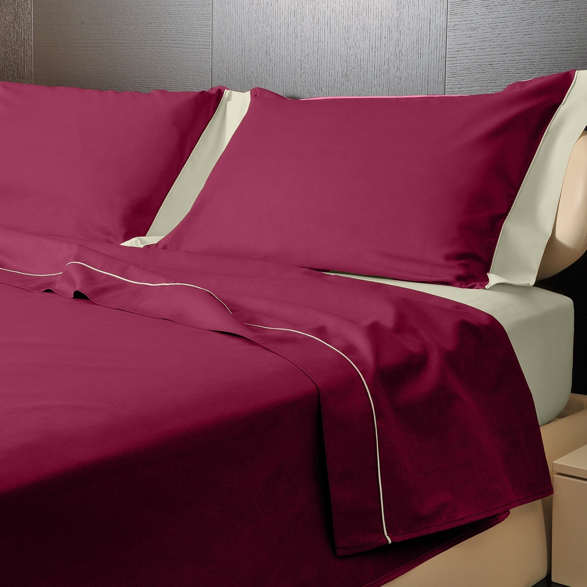 Completo letto Double-Color IPERSAN Bordeaux/Panna