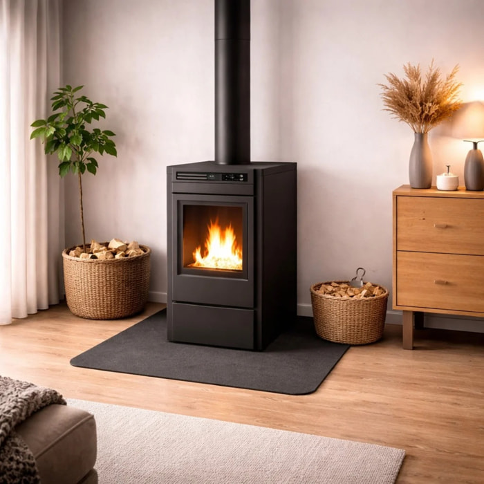 Pedana salvapavimento sotto stufa a legna e pellet in acciaio 70x60 cm