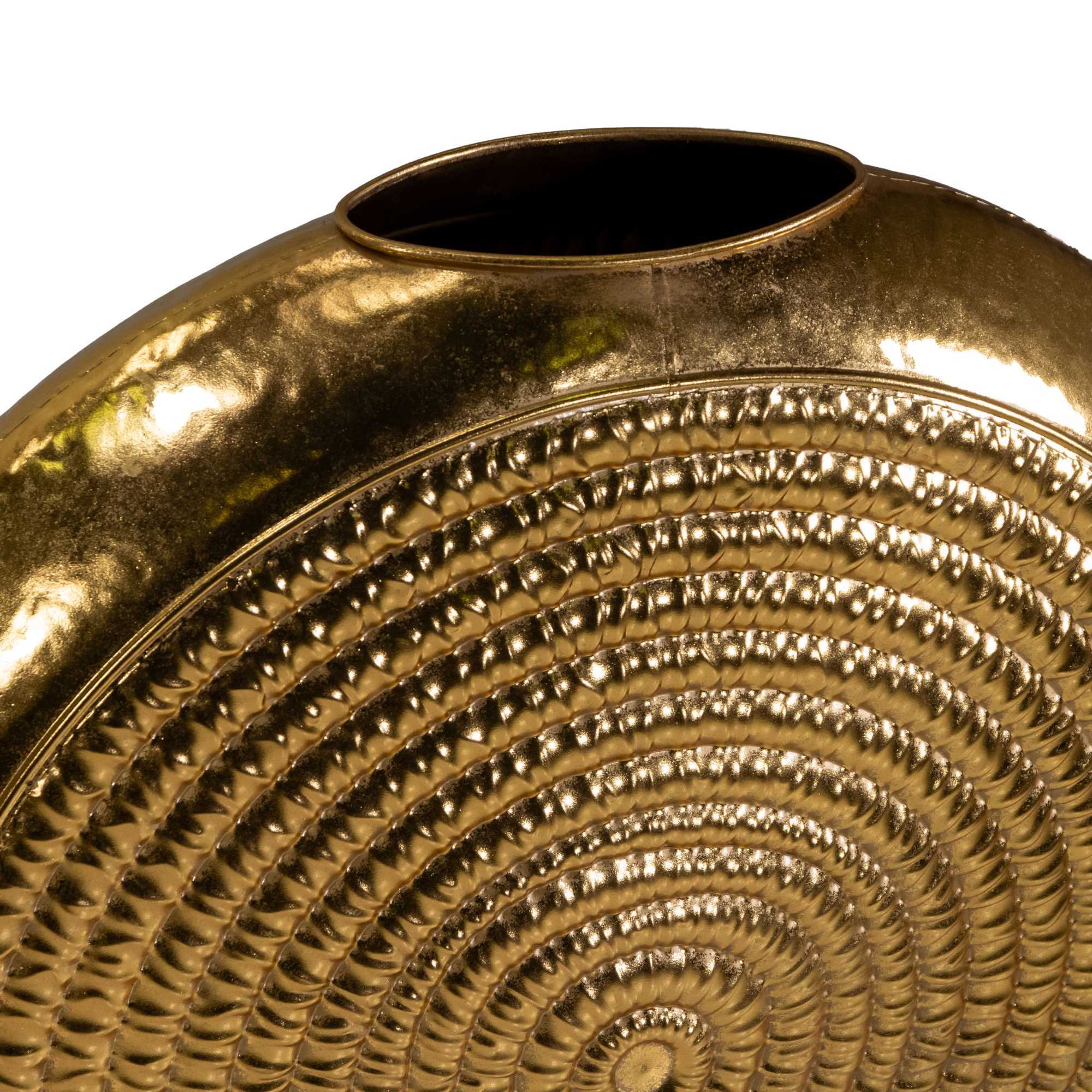 Vaso in metallo oro tondo cm80x23,5h77