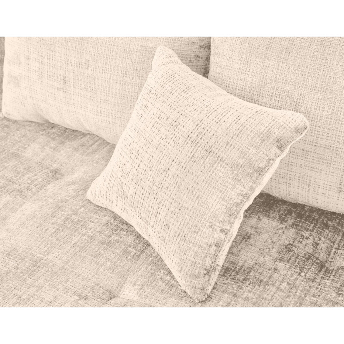 Rune - canapé d'angle droit 4 places en velours texturé - Beige