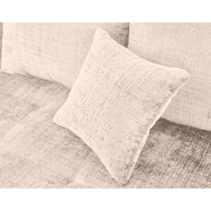 Rune - canapé d'angle droit 4 places en velours texturé - Beige