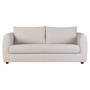 Canapé convertible 3 places en tissu effet velours beige HARLO