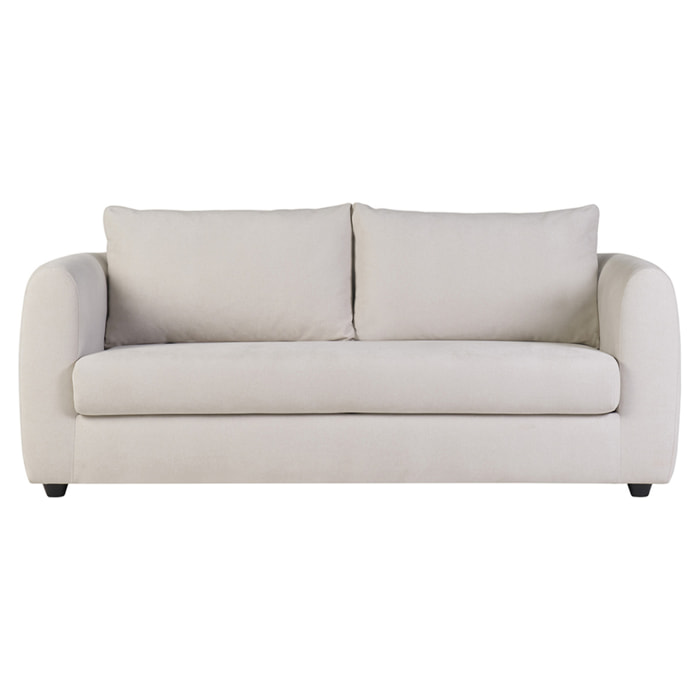 Canapé convertible 3 places en tissu effet velours beige HARLO