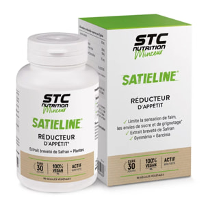 Satieline® - Action stop faim & fringales - Réduits les envies de sucre - Résultats prouvés - Vegan - Actif breveté - Cure 30 jours