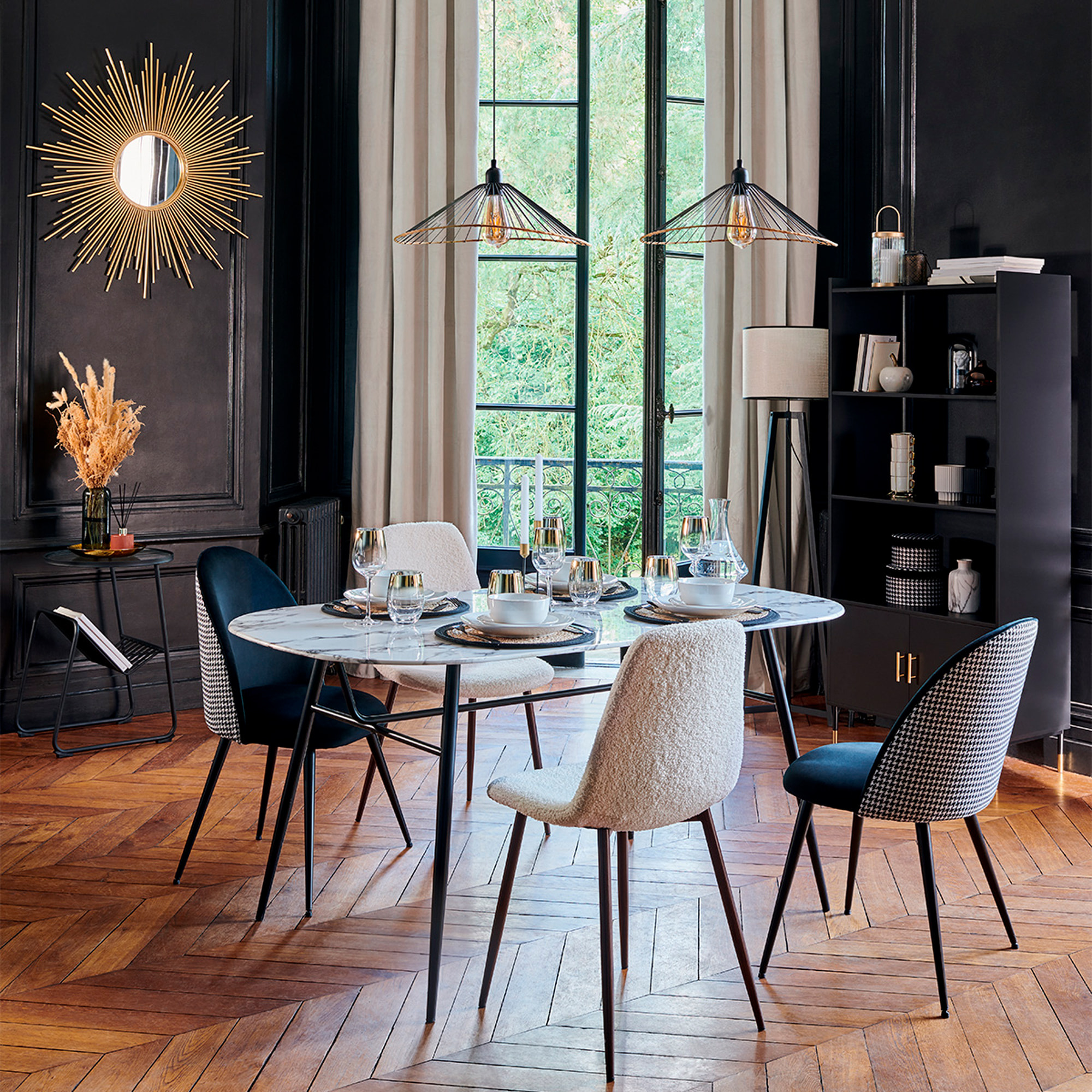 Lámpara colgante de metal alara negra d45