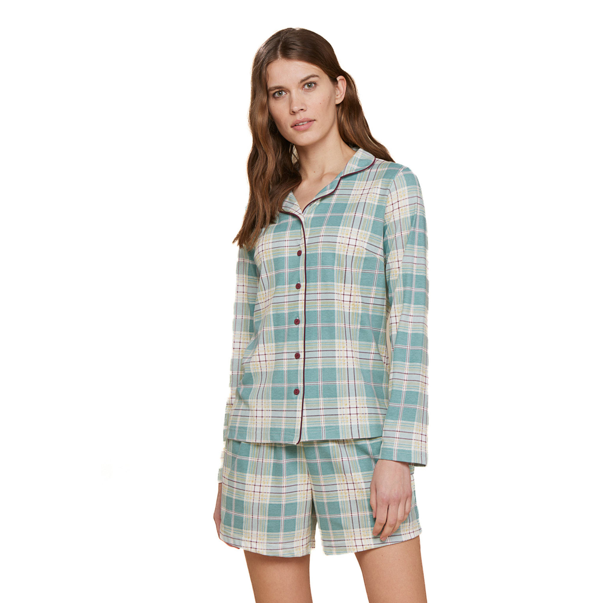 Pigiama donna caldo cotone tartan party Noidinotte