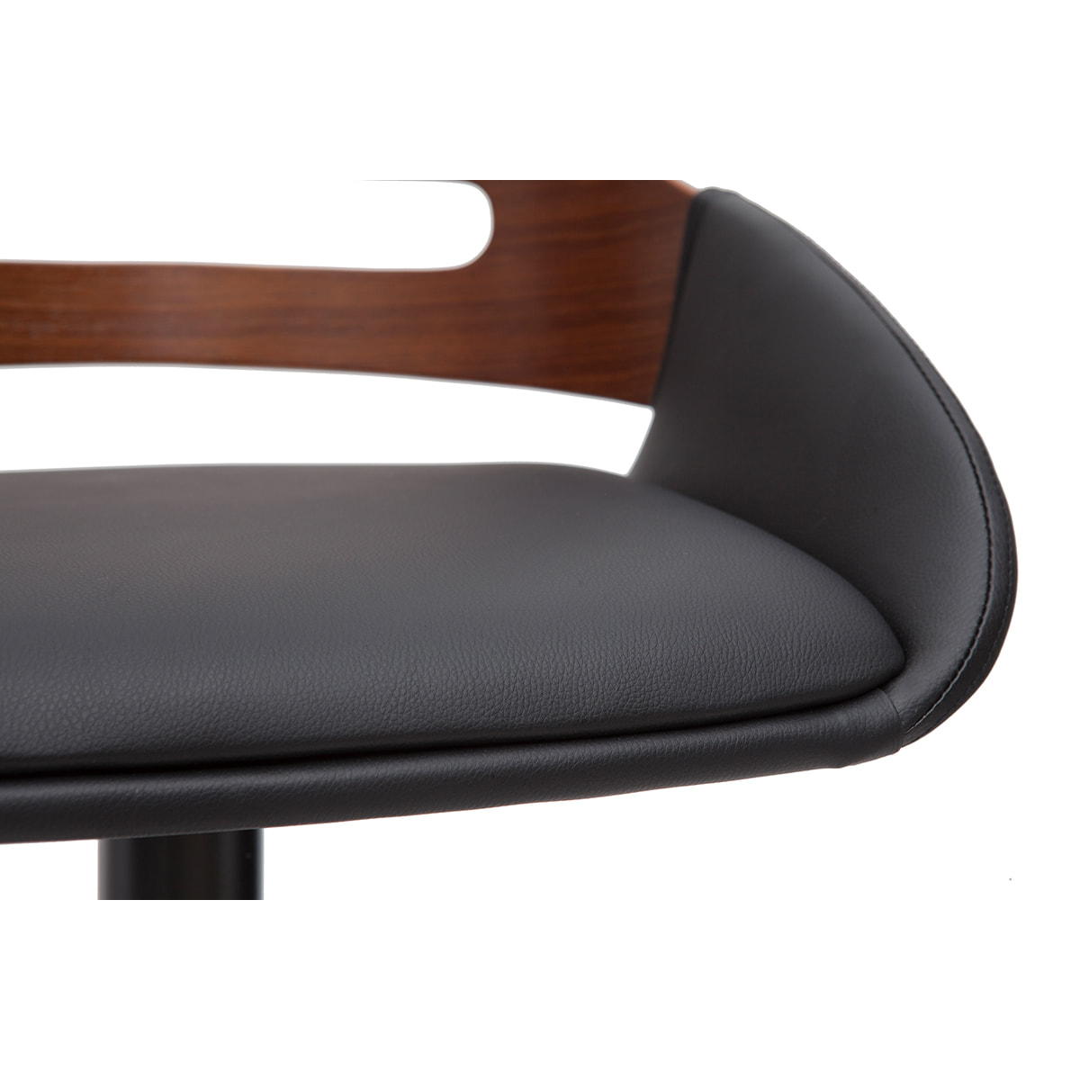 Tabouret de bar relevable design noir et noyer PERNIK