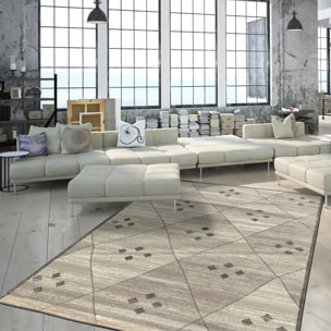 Tapis salon et chambre tissé motif berbère LUTO