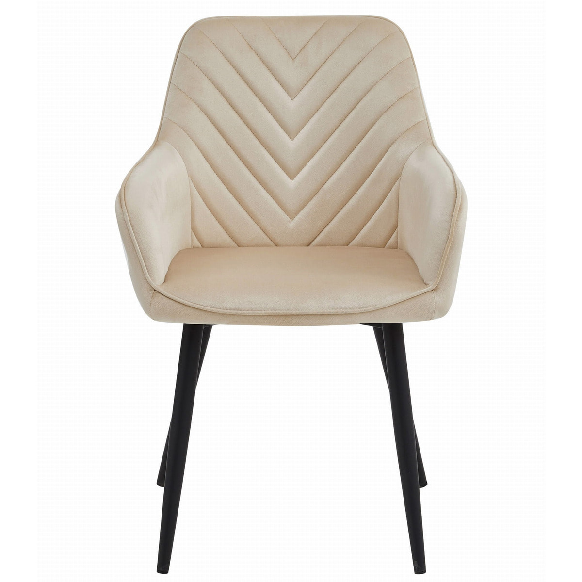 Poltroncina Nana in velluto beige con gambe nere