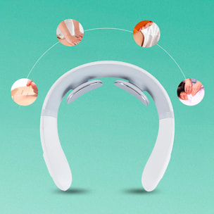 Massaggiatore per collo F2 con modalità calore, impulso e telecomando.