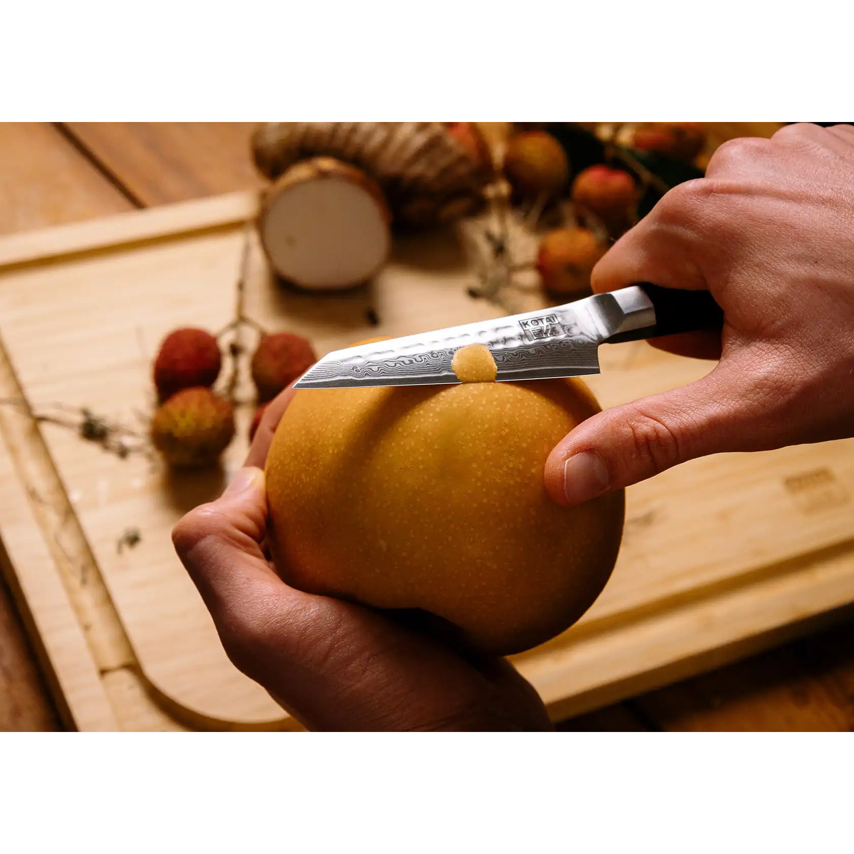 Couteau d'Office Bunka | Lame 90 mm | Acier Inoxydable Japonais Damas