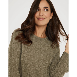 Vestido Largo Rib Mangas - Tidae