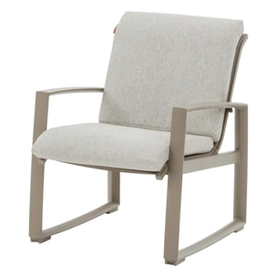 Salon de jardin "Boreane" Noisette & café 5 places en aluminium texaline et polyester