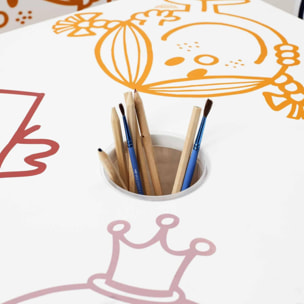 Table avec pot à crayon pour enfant collection Monsieur/Madame