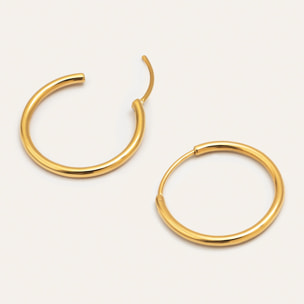 Orecchino Maria M  in Acciaio Placcato Oro