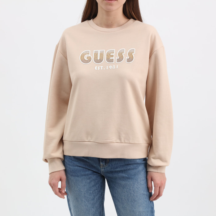 Sweat Shaded - orné de strass - logo - beige rosé