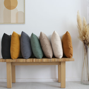 Coussin dehoussable en velours - Naturel