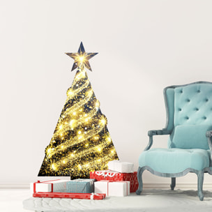 Sticker Noël sapin scintillant - Autocollants stickers adhésifs noël - décoration fêtes