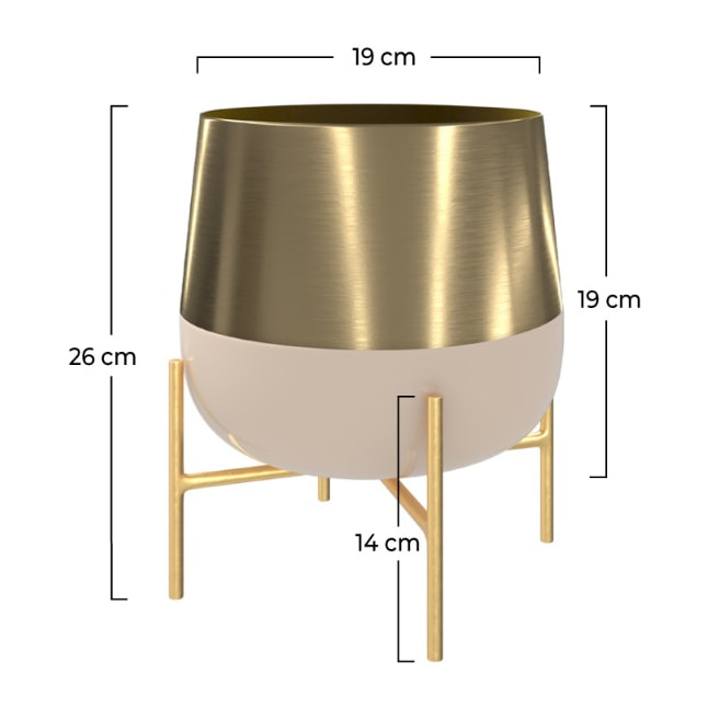 Cache-pot Moose en métal rose clair et doré
