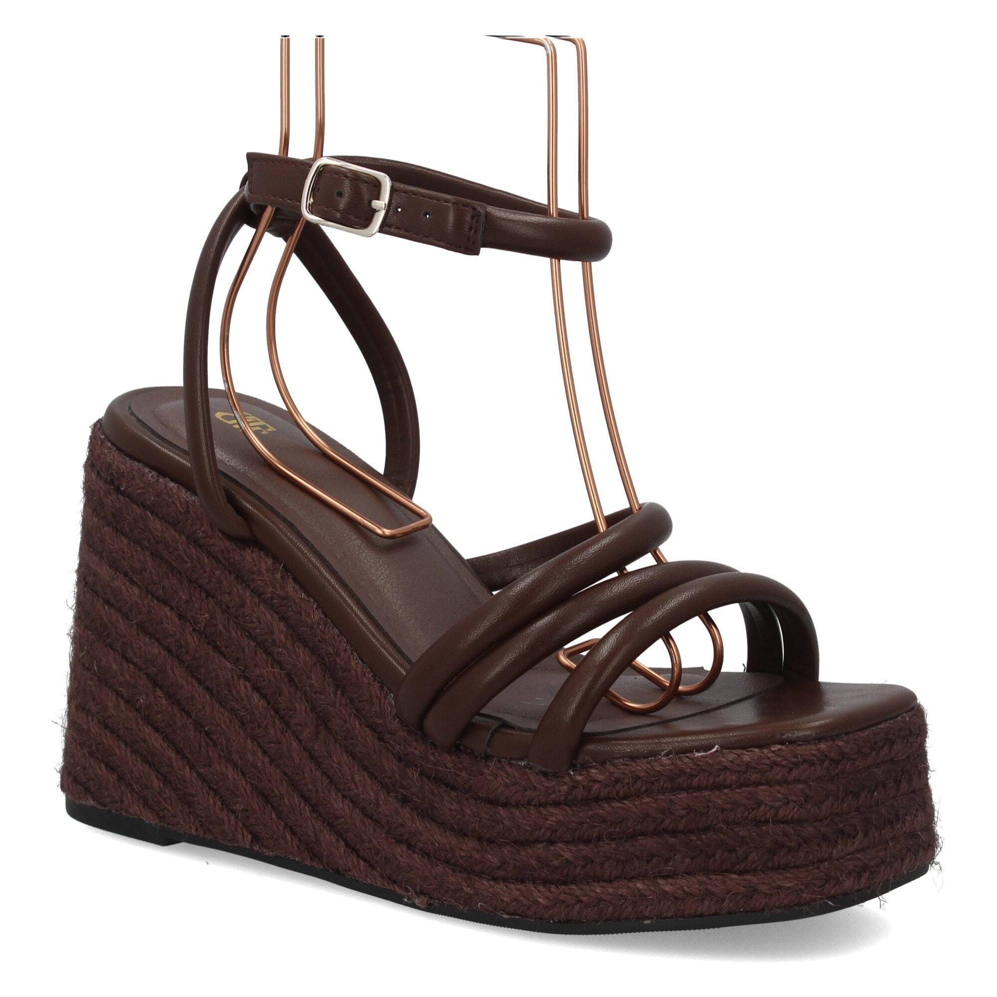 Sandalia de cuña de yute para mujer, diseño comodo y elegante con tiras cruzadas en la pala