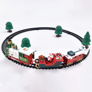 Set de 22 piezas de juego de tren de navidad con sonido y luz con vía de 283cm