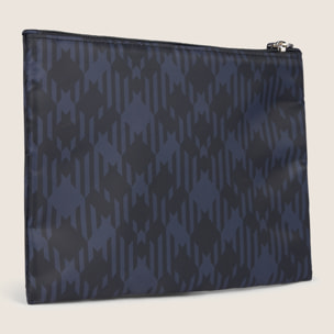 Bustina tartan in poliestere con zip e logo FREDDY