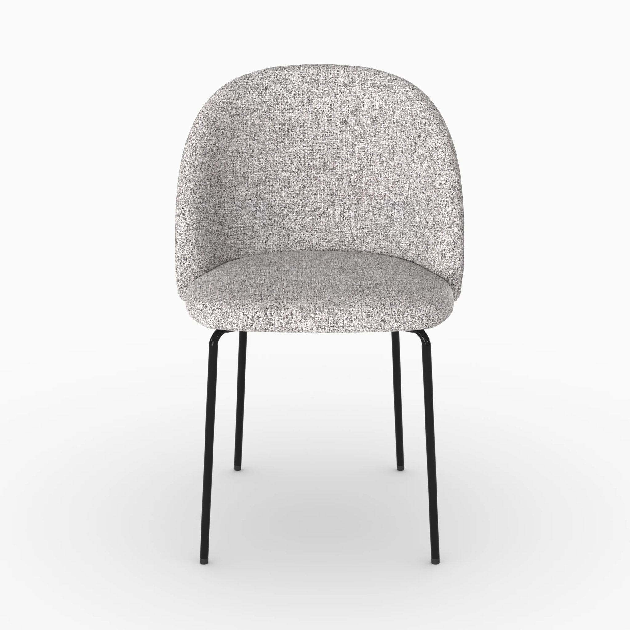 Lot de 2 chaises en tissu chiné gris clair - Karl