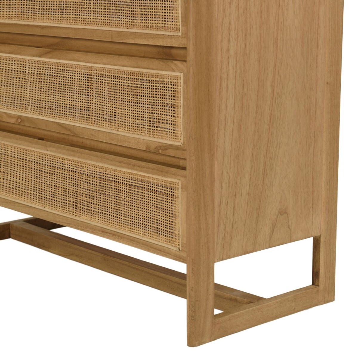 AMY - Commode 4 tiroirs 90cm en bois de mindi et rotin naturel