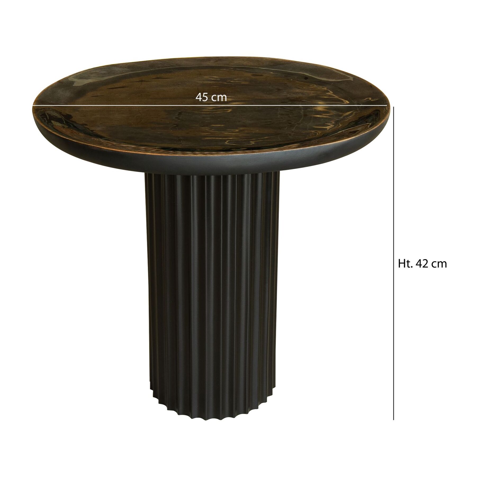 Table d'appoint en bois de manguier et pied en métal noir SÖREN