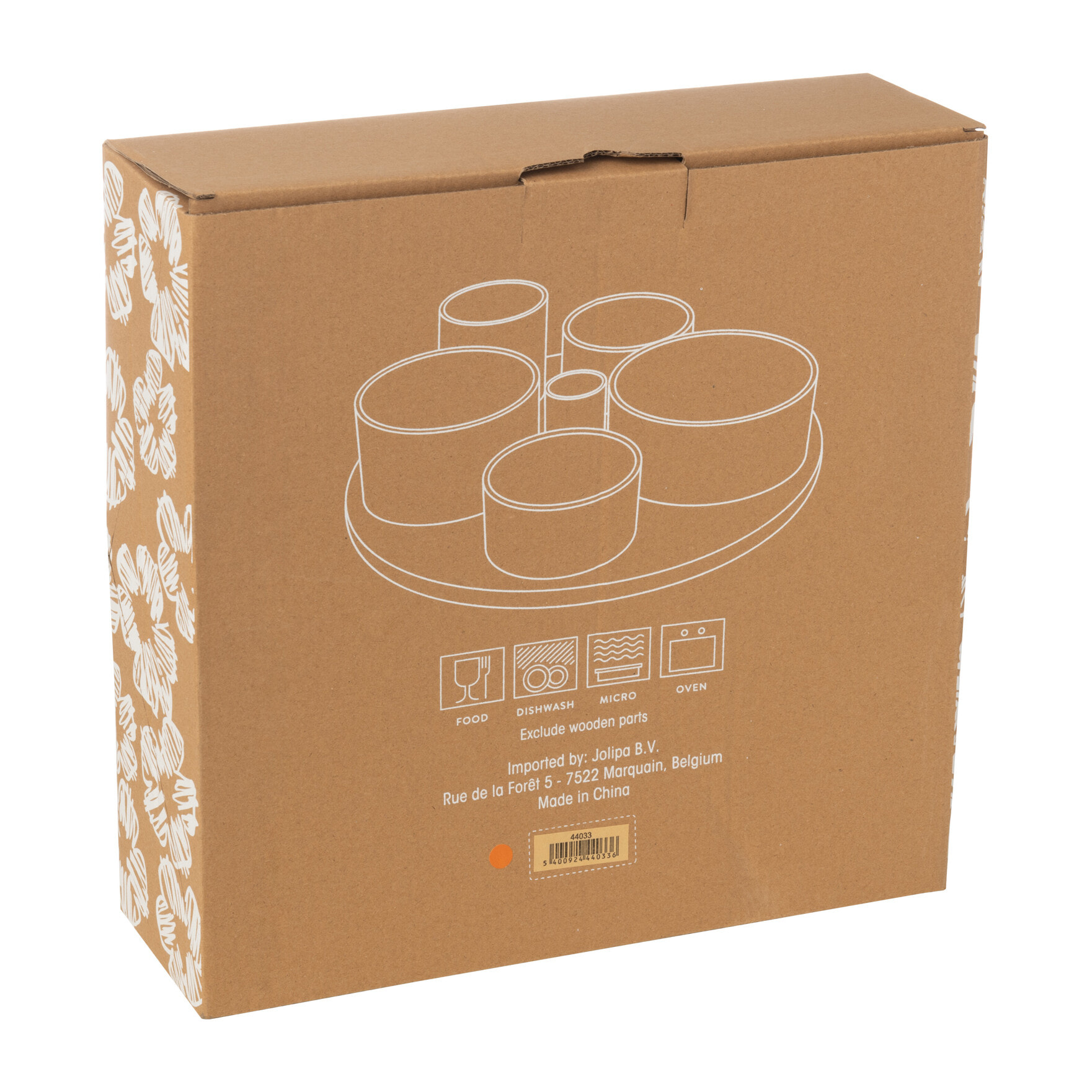 J-Line plat Apero + plateau 6 pièces - bambou/céramique - mix