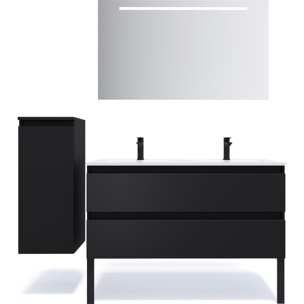 Ensemble double vasque 2 tiroirs + miroir - HUDSON
