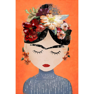 Tableau art frida orange  Toile imprimée