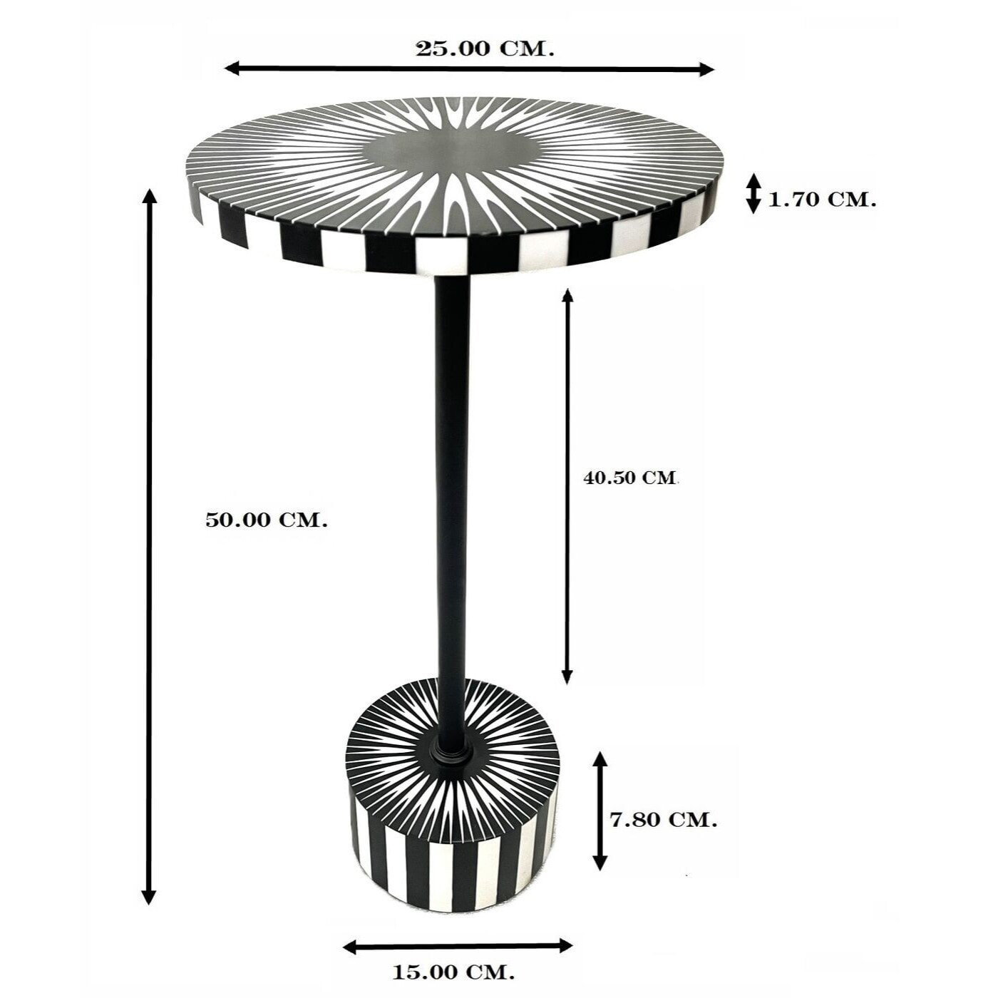 Table d'appoint Iris 25cm noire et blanche Kare Design