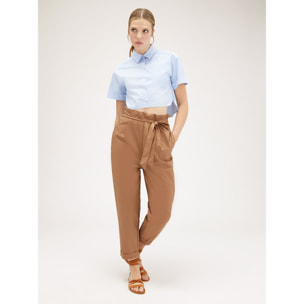 Motivi - Pantaloni carrot con cintura - Marrone