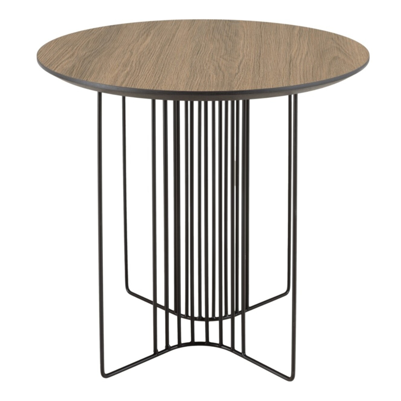 JULIA - Table d'appoint biseautée 50x50cm mocha pieds graphiques métal