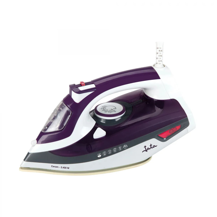 Plancha de vapor JATA PL221C con suela cerámica. Vapor vertical. Autolimpieza. 2400 W