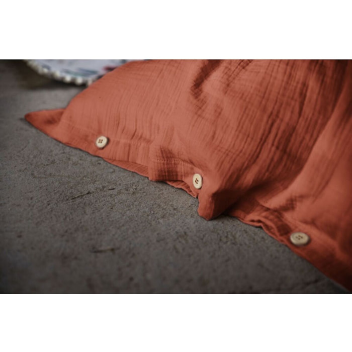 Housse De Couette 100% gaze De Coton Terracotta