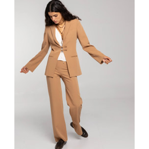 Blazer de traje con cierre de hebillas de mujer