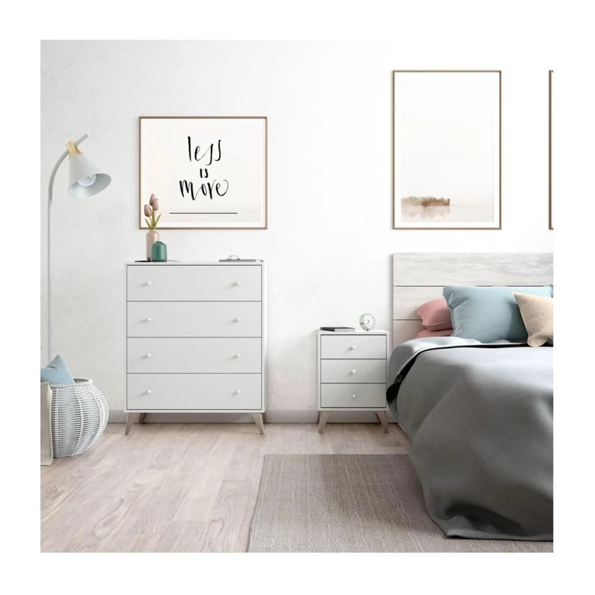 Mesita de noche Sweet Blanco Artik (Blanco Mate)