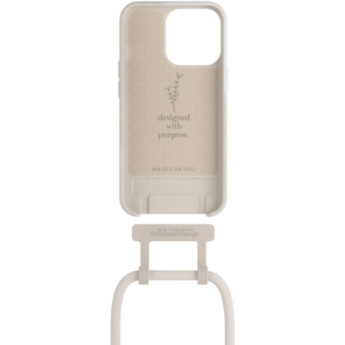 Coque avec cordon WOODCESSORIES iPhone 13 Pro Max Tour de cou blanc