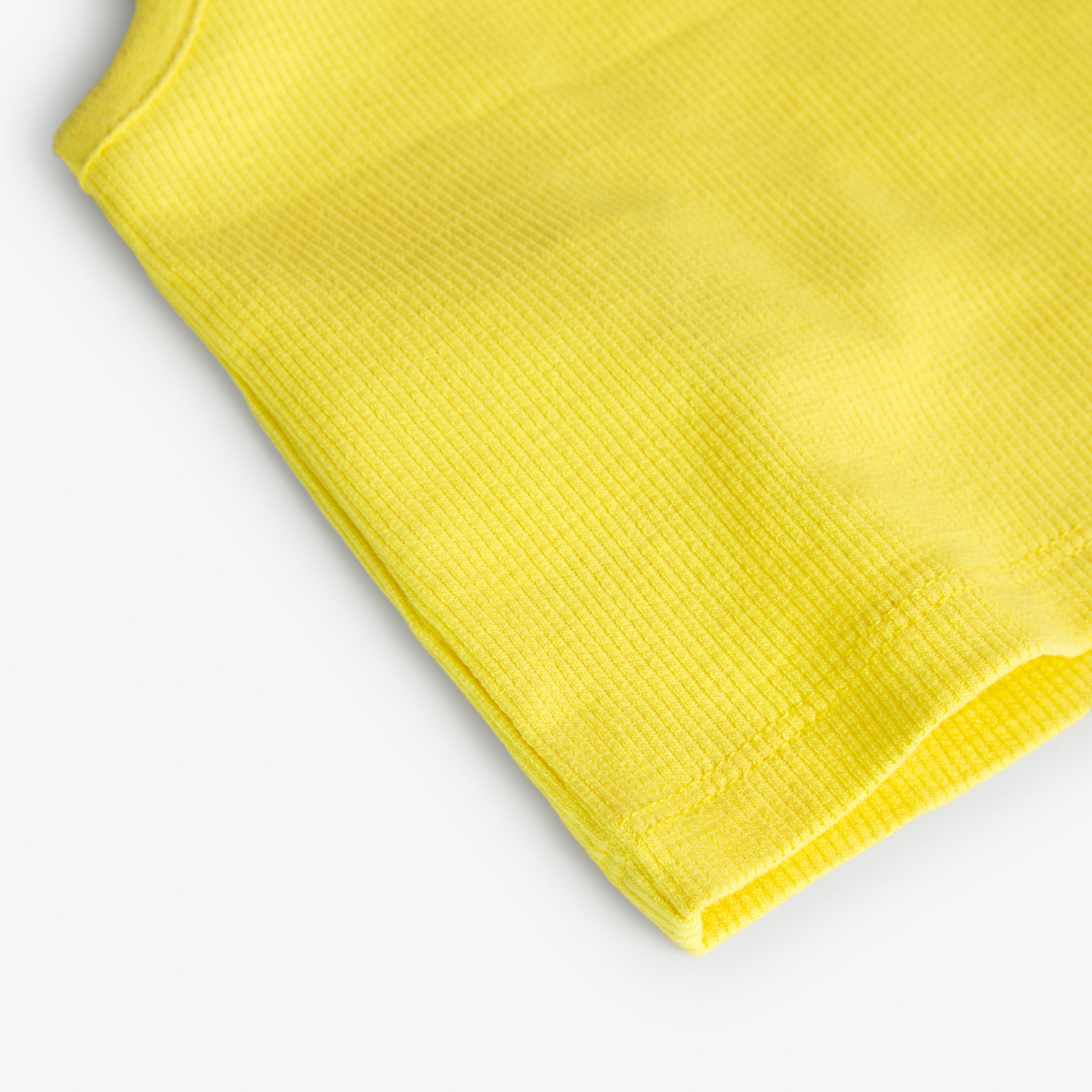 Top niña, canalé, tirantes, cuello redondo, amarillo