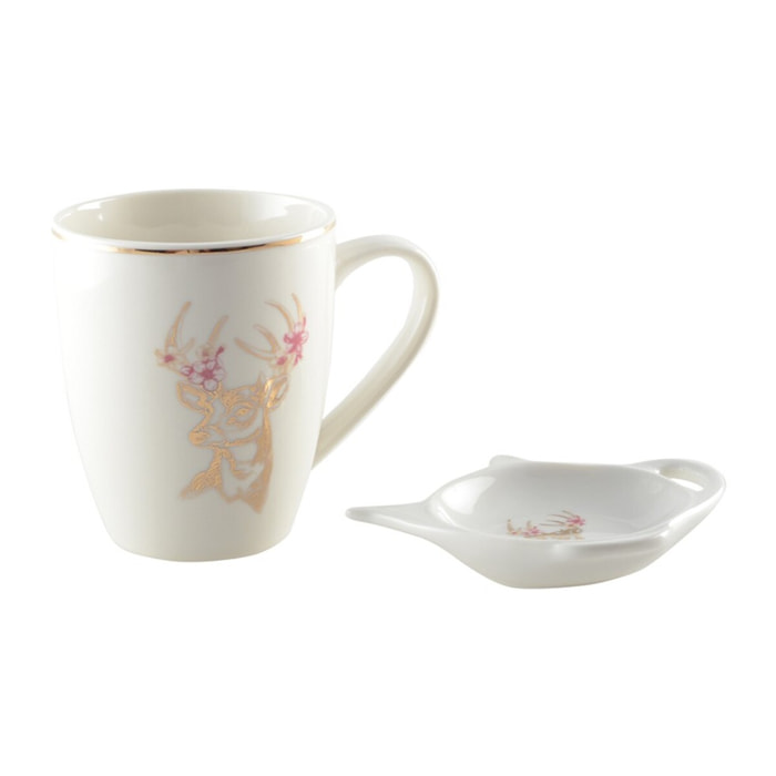 MUG CERF DORE AVEC REPOSE THE