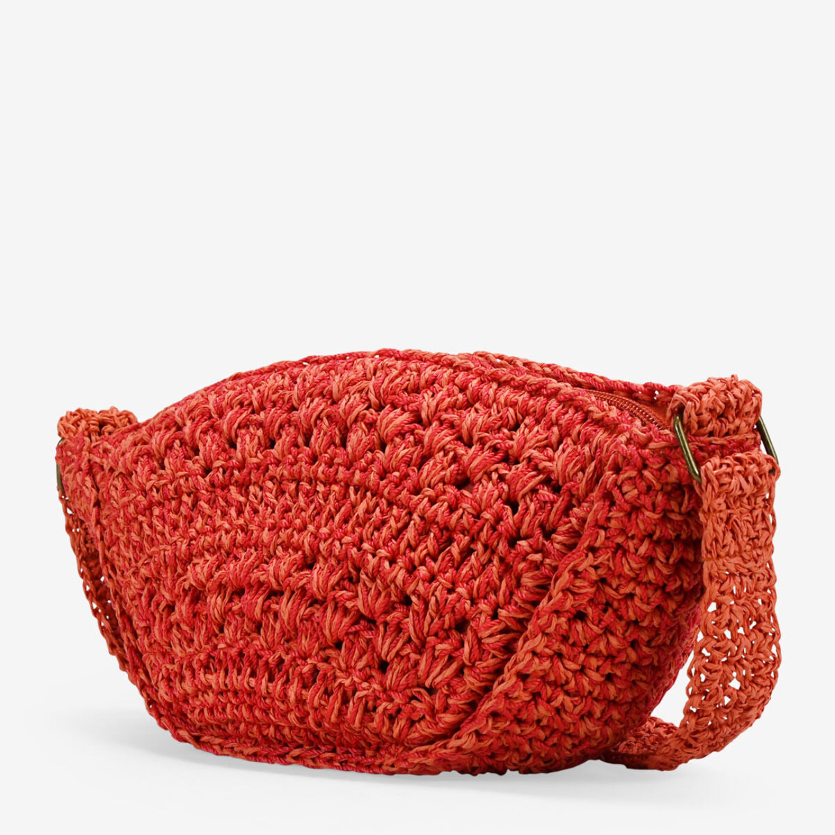 Bolso bandolera rojo en rafia