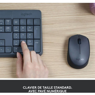 Clavier + Souris LOGITECH MK235 sans fil silencieux