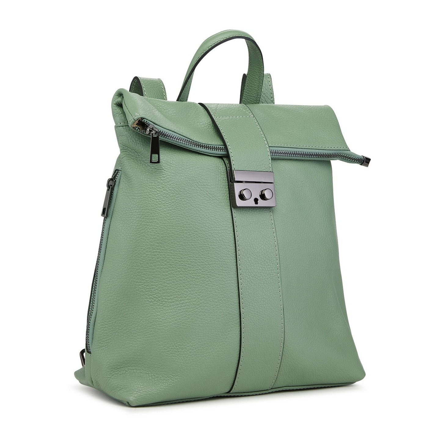 Borse Donna colore Verde-in pelle Made in Italy 38x33x14cm