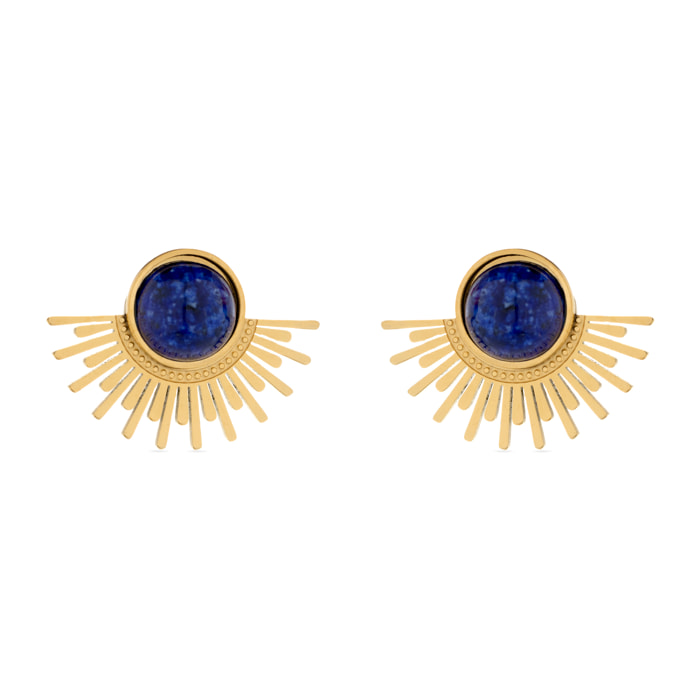 Pendientes de Lapislazuli Natural acabados en oro amarillo de 18K- Viwing