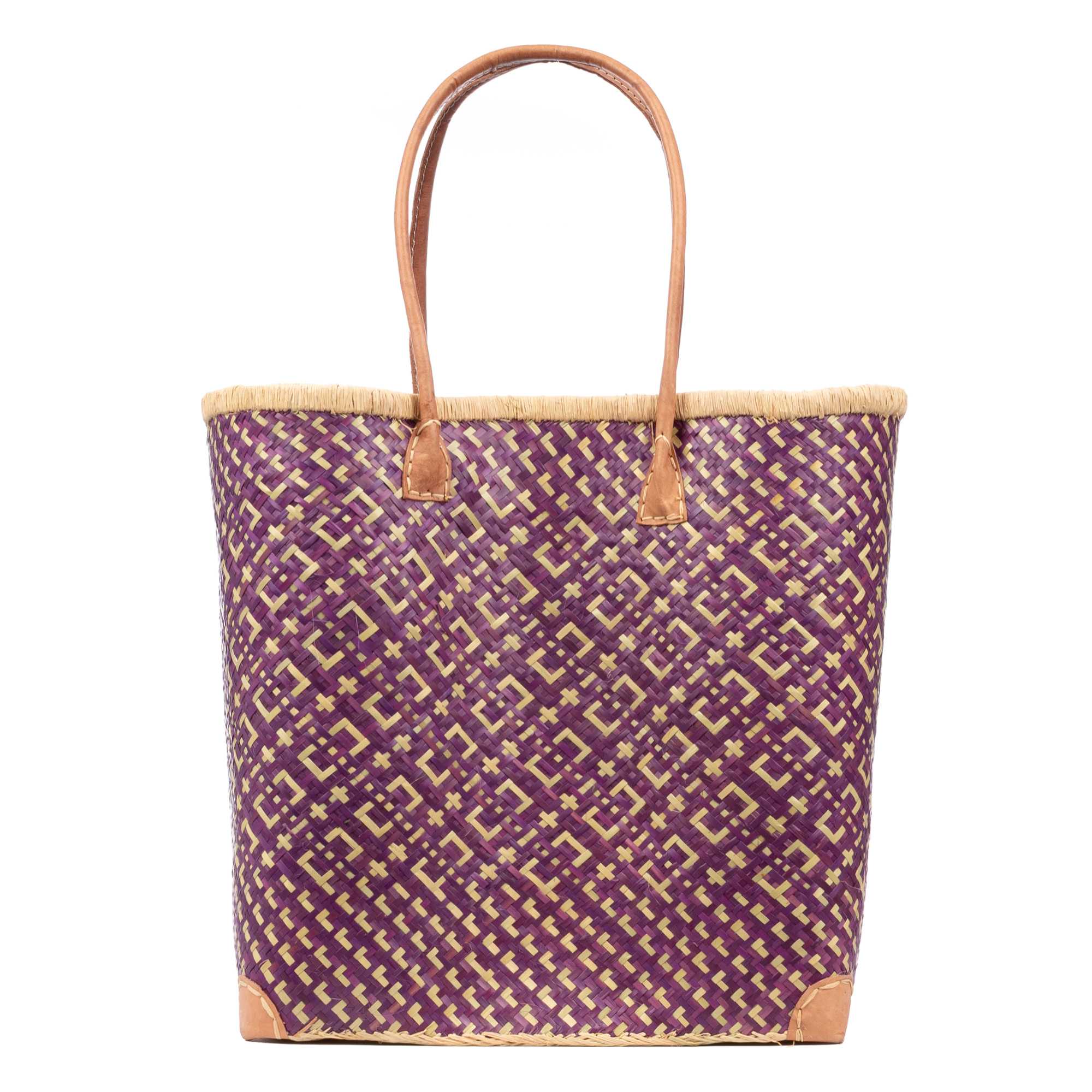 Arda bolso de hombro mujer. Fabricado en paja con asas de cuero.