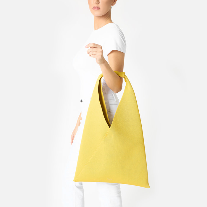Borsa a spalla donna gialla in tessuto