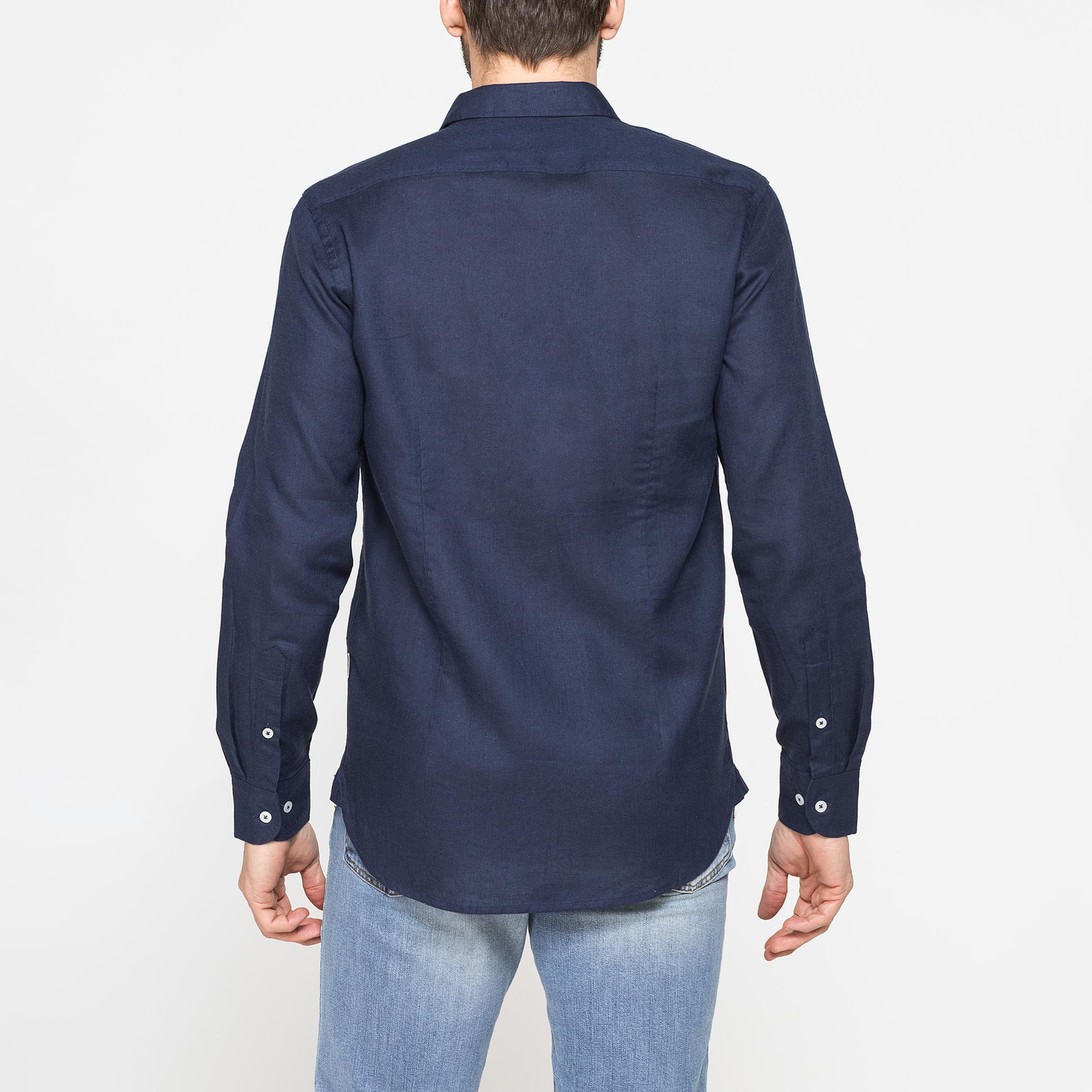 CAMICIA IN LINO E LYOCELL A MANICA LUNGA DA UOMO